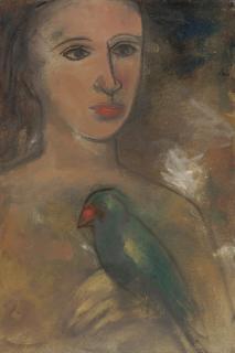 Gurcharan Singh - Untitled (Lady and Bird)