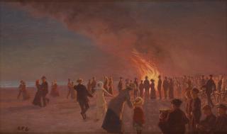 Gustaf Adolf Clémens - Midsummer on the beaches of Skagen (Saint Hans)