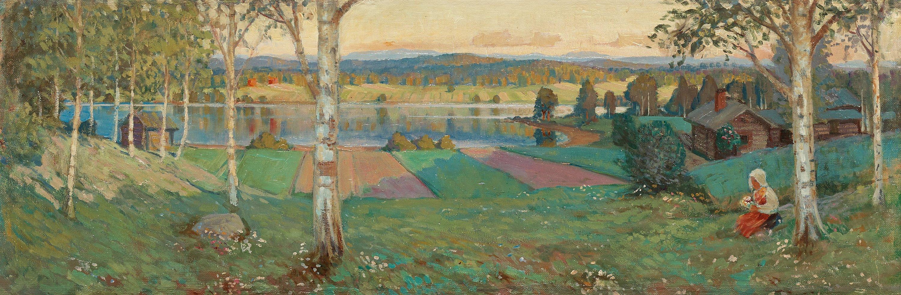 Gustaf Ankarcrona - Summer landscape from Dalarna