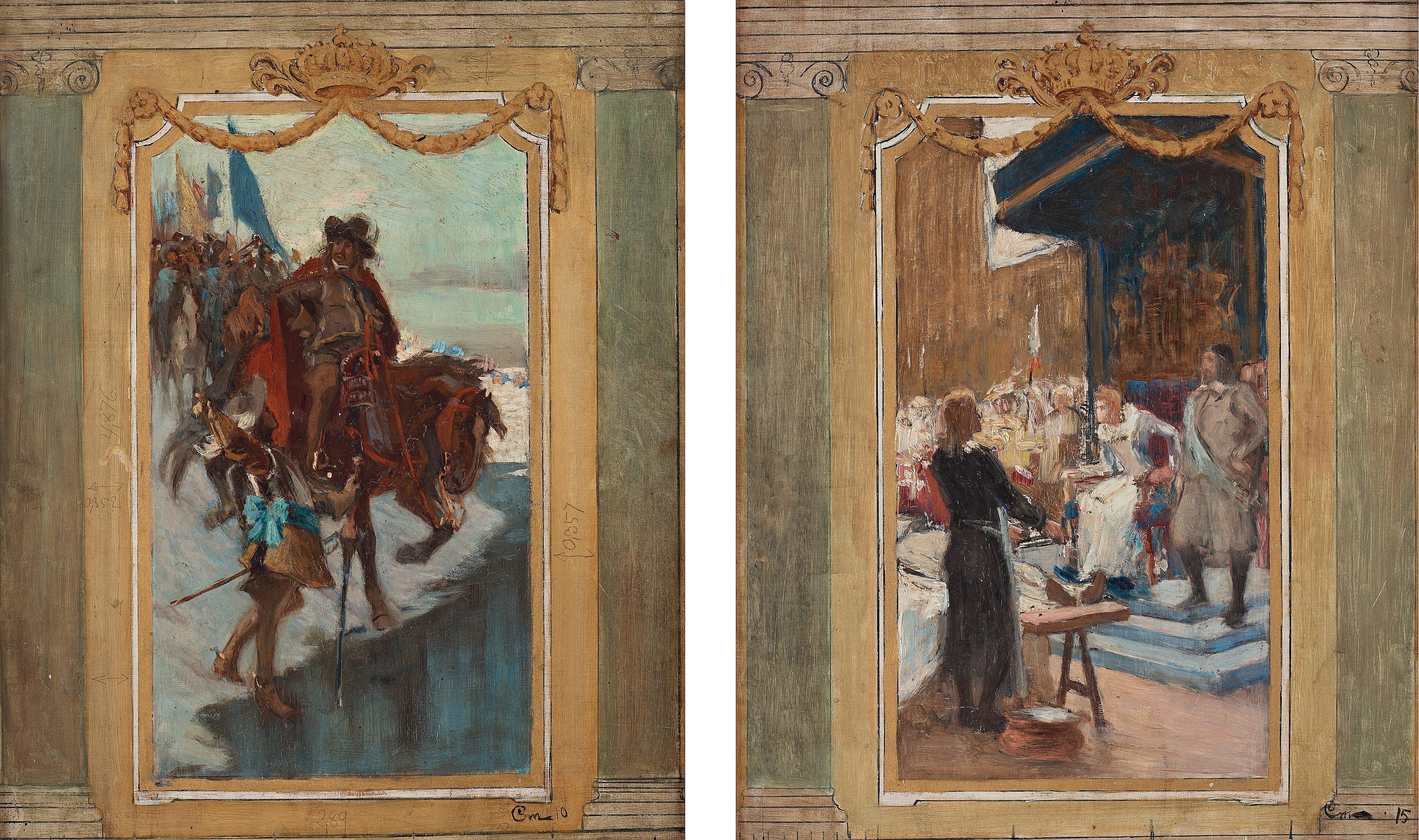 Gustaf Cederström - Sketches for monumental paintings in the staircase of the House of Nobility, Stockholm