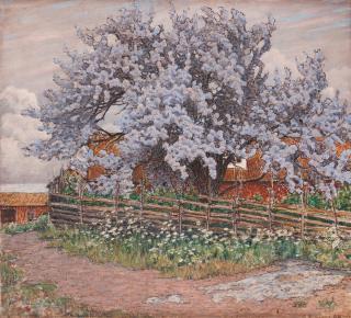Gustaf Fjaestad - Blooming spring trees