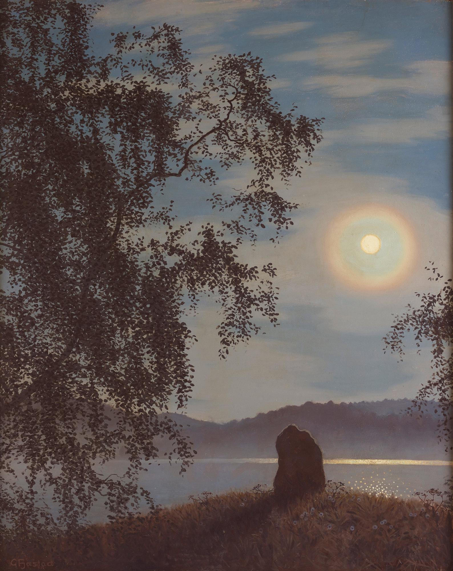 Gustaf Fjaestad - Moonlight over Engelbrektsholmen