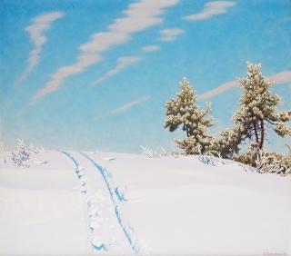 Gustaf Fjaestad - Skidspåret