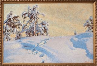 Gustaf Fjaestad - Snowy landscape