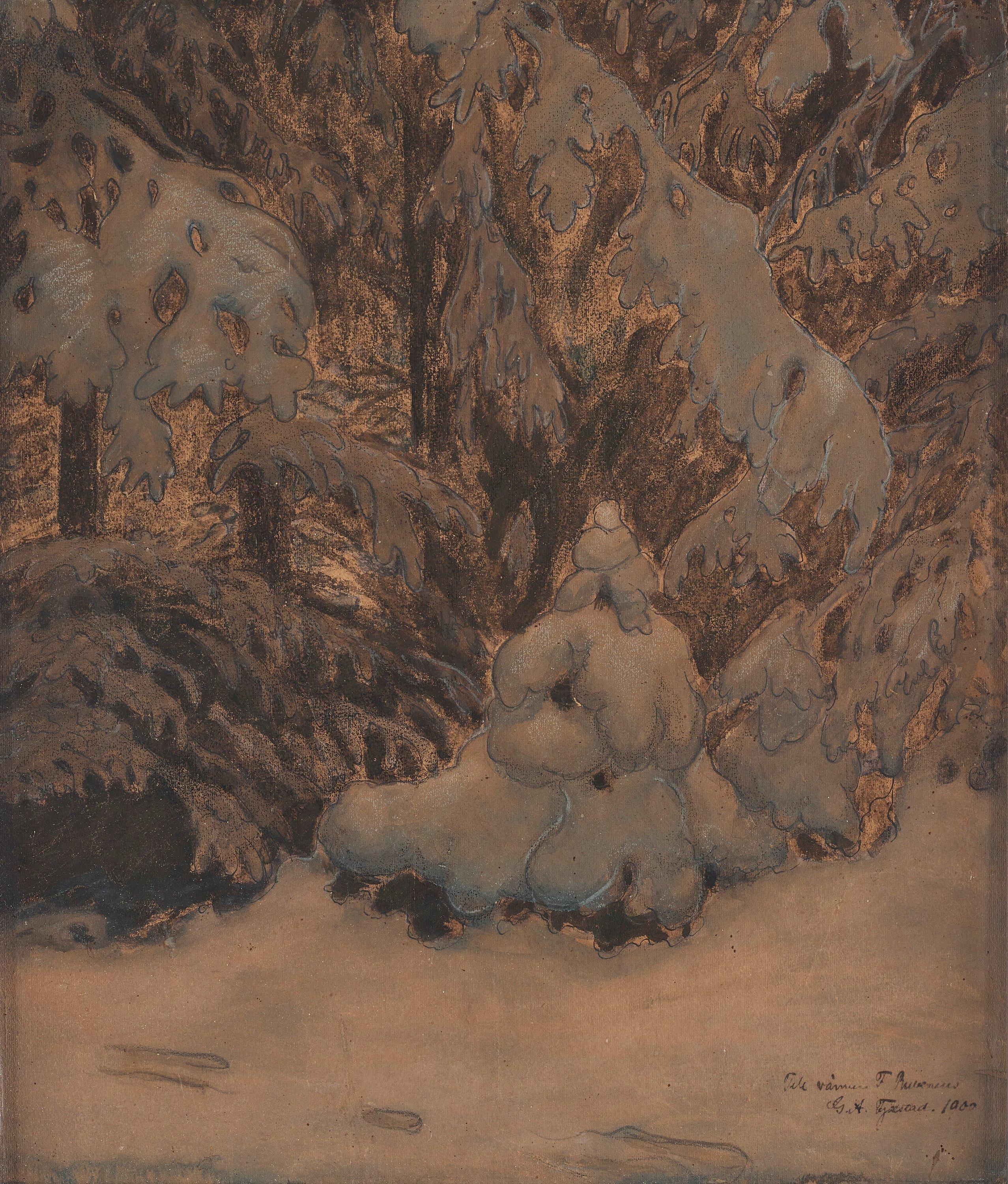 Gustaf Fjaestad - Snowy landscape