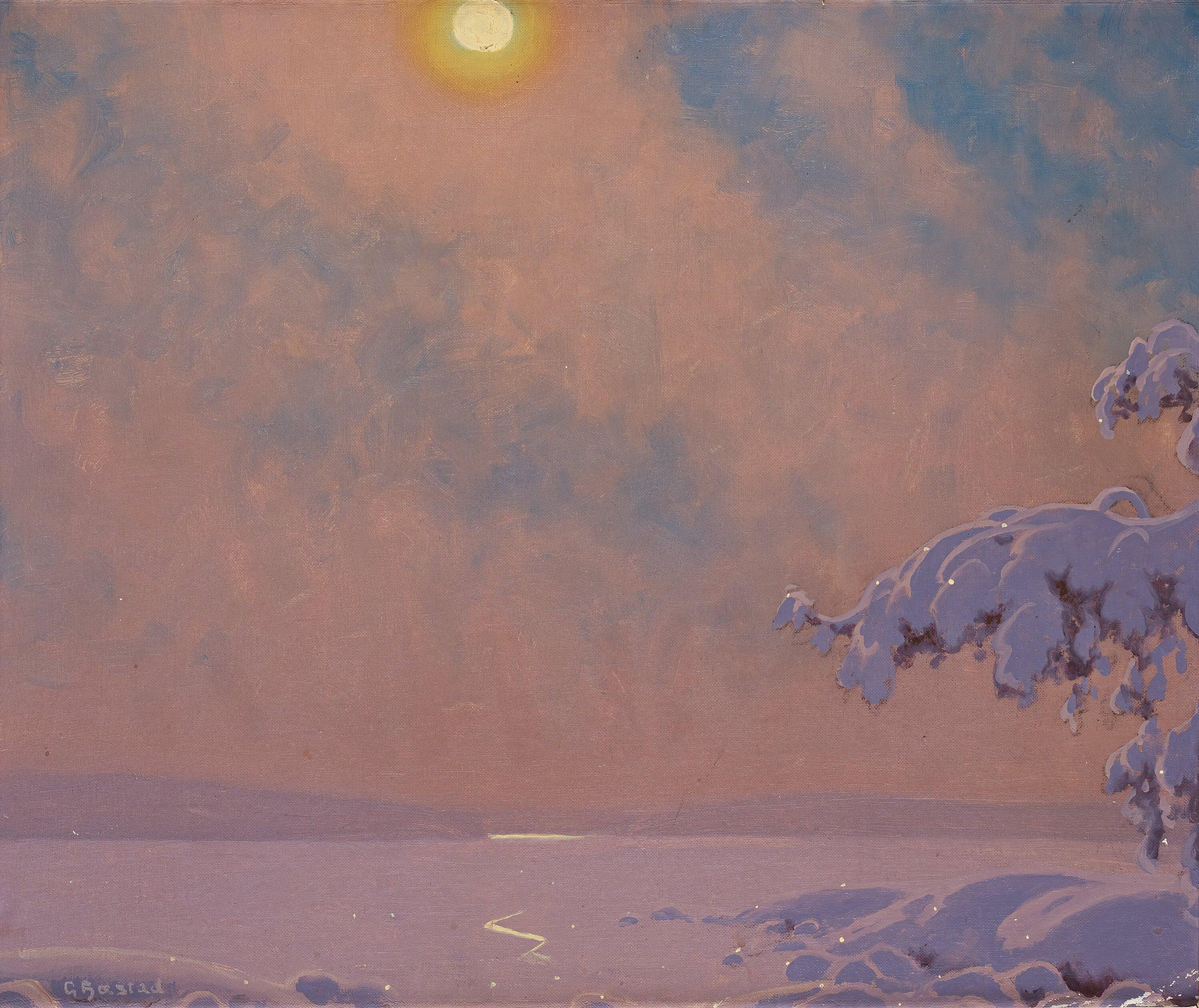 Gustaf Fjaestad - Sunlit winter landscape