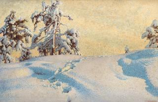 Gustaf Fjaestad - Traces in the snow