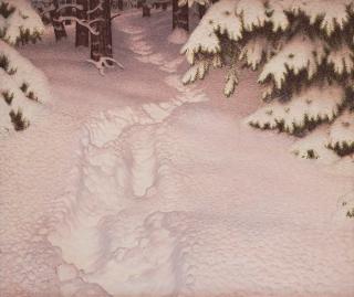 Gustaf Fjaestad - Traces in the snow