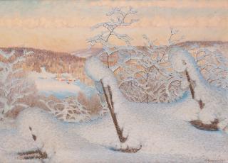 Gustaf Fjaestad - Winter landscape