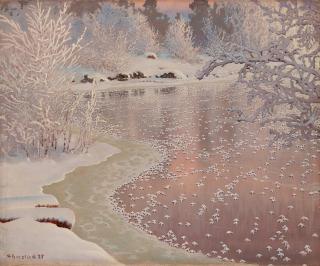Gustaf Fjaestad - Winter landscape