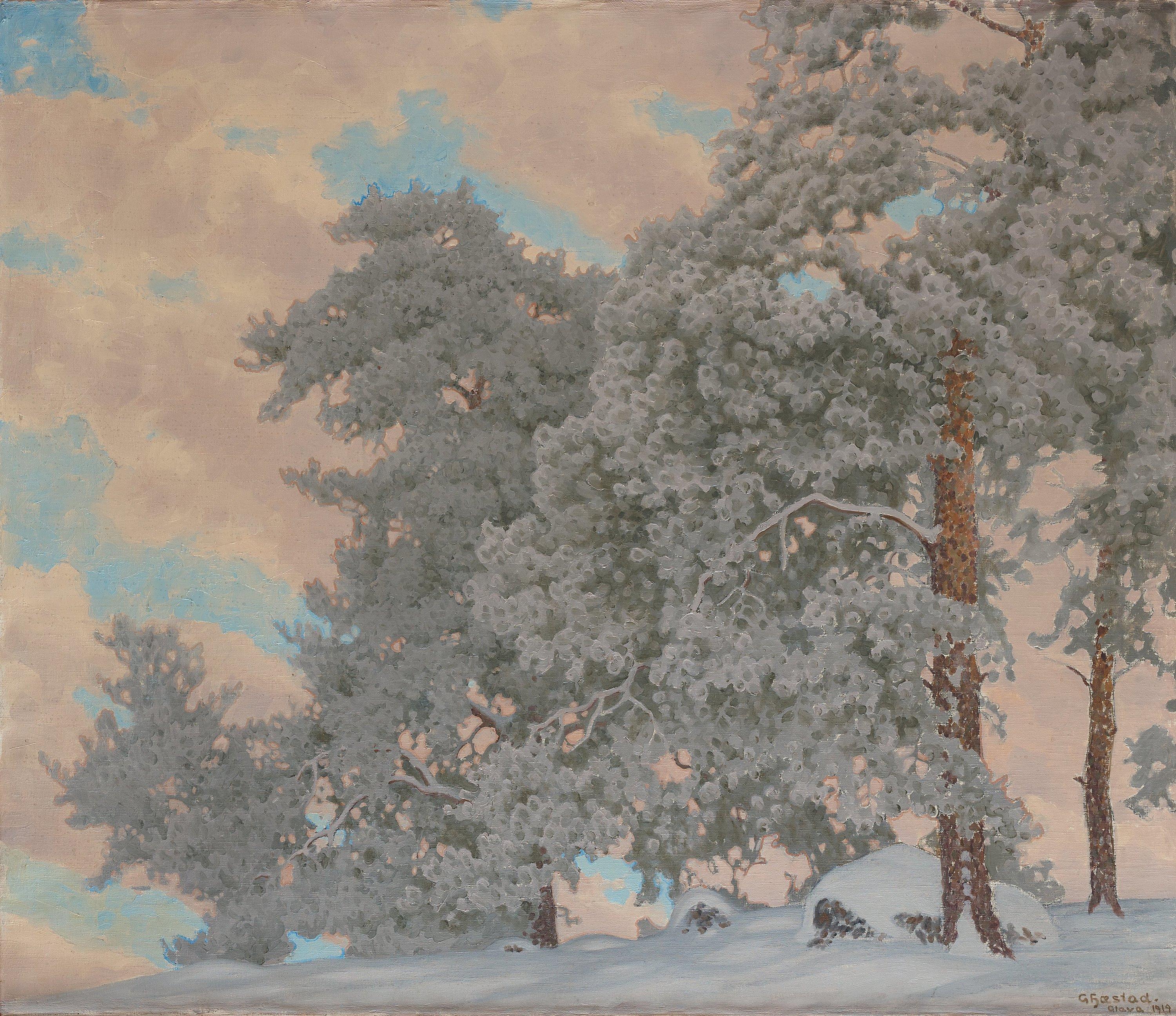 Gustaf Fjaestad - Winter scene from Glava