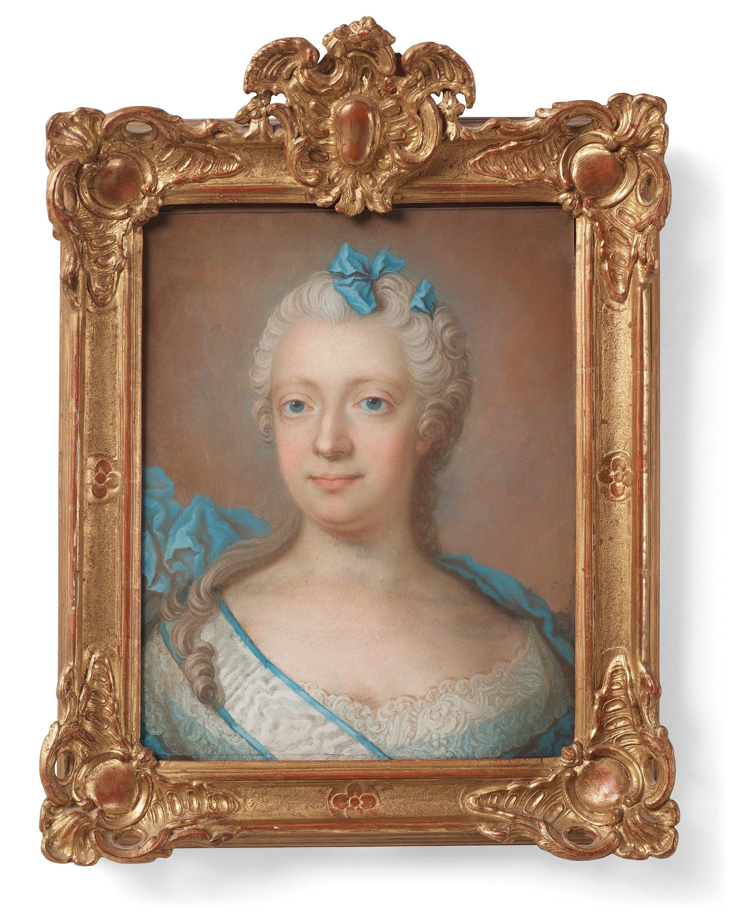 Gustaf Lundberg - Lady with the Vadstena noble maiden\'s order ribbon, called Lovisa Ulrika.