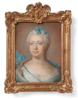 Gustaf Lundberg - Lady with the Vadstena noble maiden\'s order ribbon, called Lovisa Ulrika.