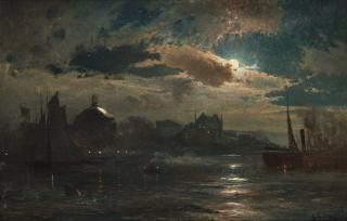 Gustaf Rydberg - Stockholm in moonlight