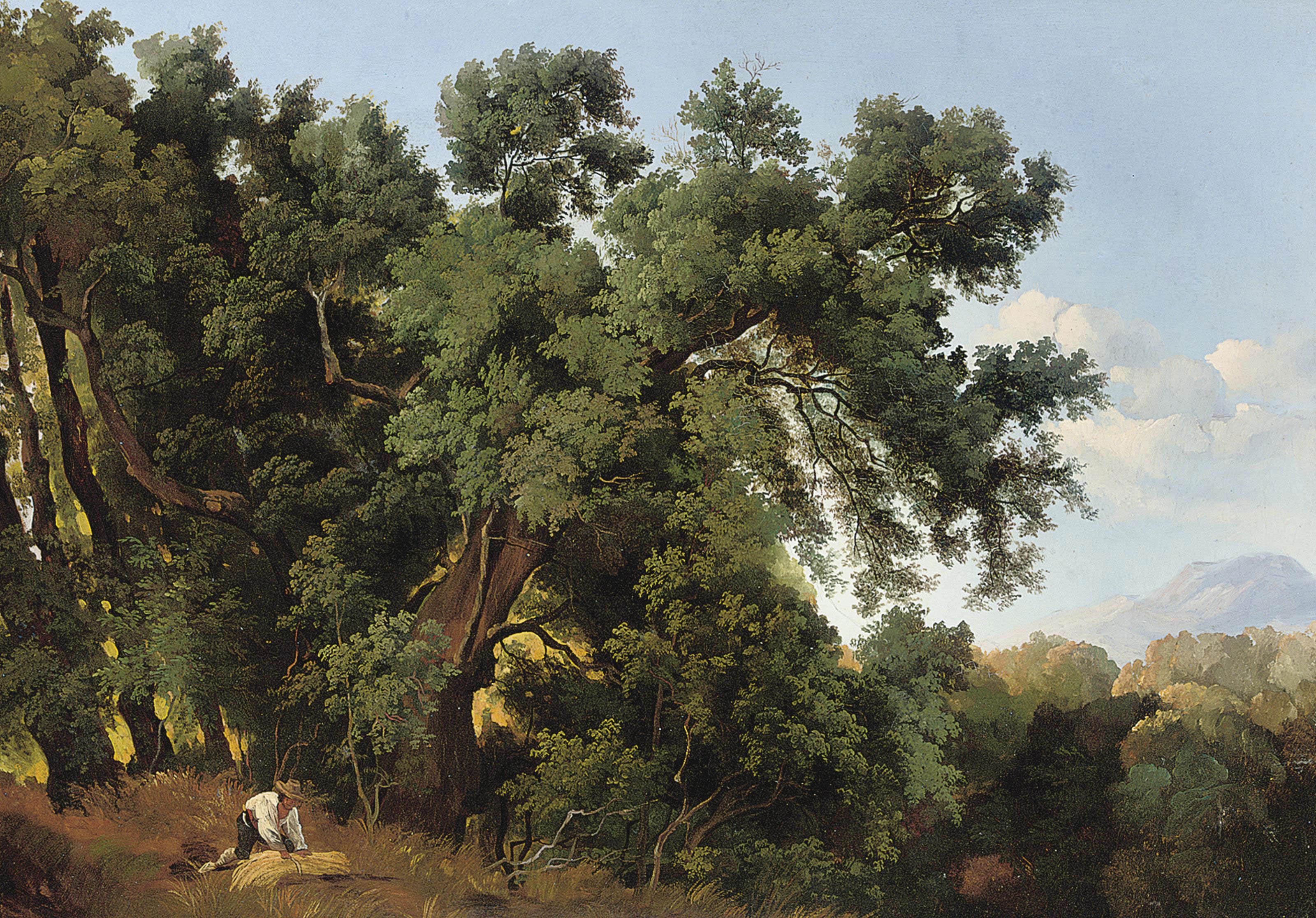 Gustaf-Wilhelm Palm - Harvesting in an Italianate landscape