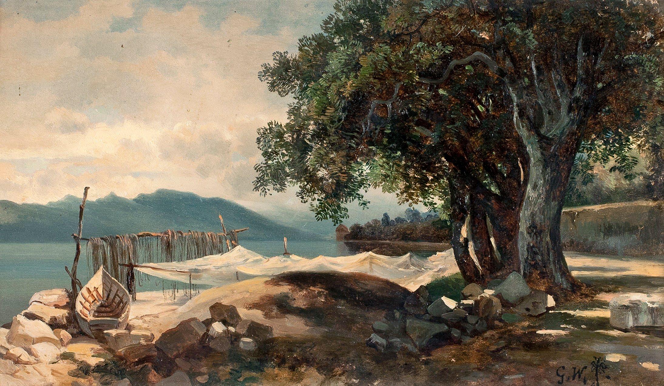 Gustaf Wilhelm Palm - Motif with fishing gear