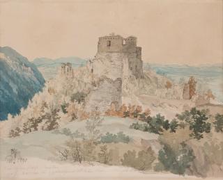 Gustaf Wilhelm Palm - Ruinerna av det kejserliga slottet utanför Split, Kroatien.