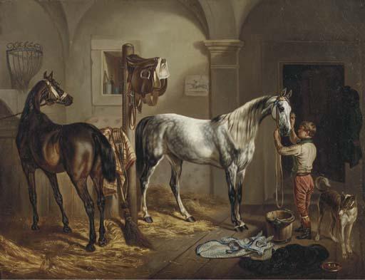 Gustav Adolf Friedrich - Tending To The Horses