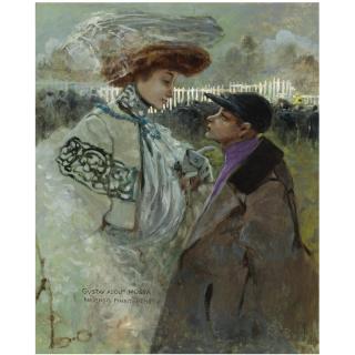 Gustav Adolf Mossa - French Elegante Et Jockey