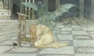 Gustav Adolf Mossa - Gretchen dans la cathedrale