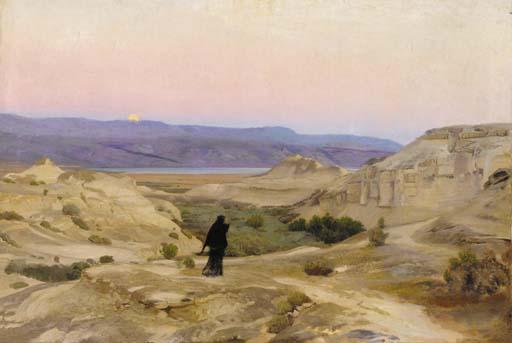 Gustav Bauernfeind - Dead Sea with the mountains of Moab