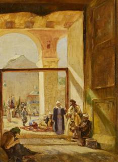 Gustav Bauernfeind - Der Vorhof der Omaijaden Moschee in Damaskus