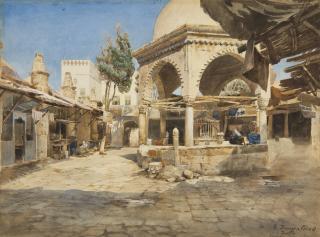 Gustav Bauernfeind - German a Well In Jaffa 