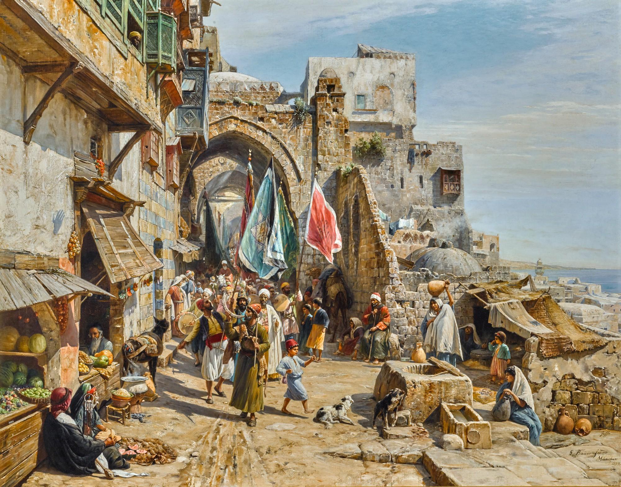 Gustav Bauernfeind - Procession In Jaffa