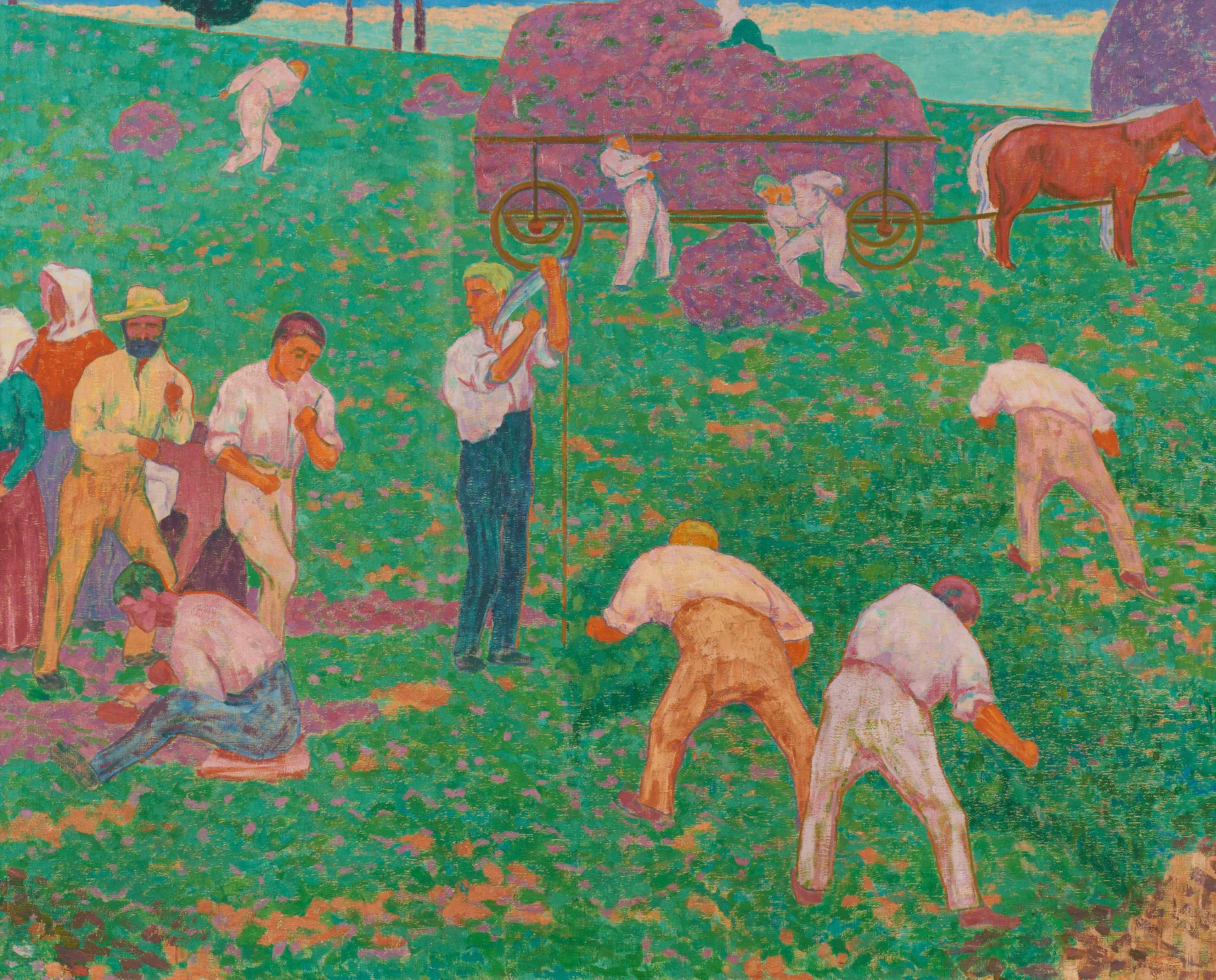 Gustav Gildemeister - Landarbeiter beim Heuen.