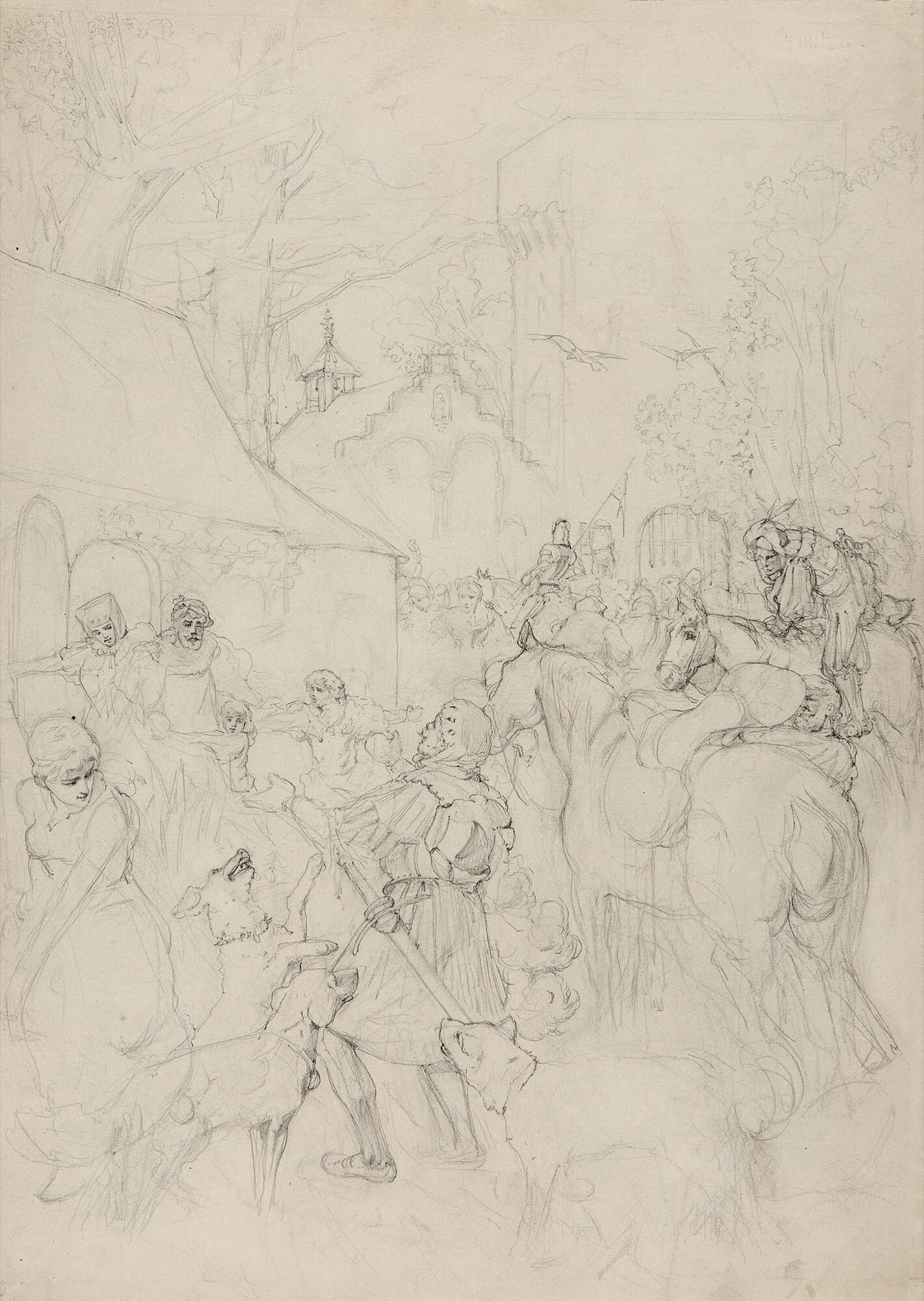 Gustav Heinrich Naeke - Der Harfner.