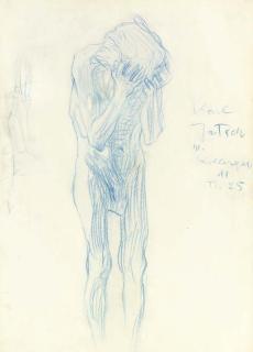 Gustav Klimt - Akt eines Greises mit vorgehaltenen Händen (Study for Philosophie)