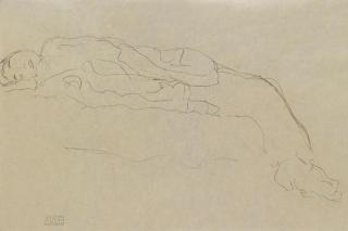 Gustav Klimt - Auf einem Sofa liegende Frau