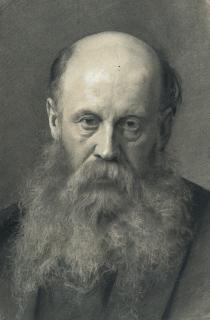 Gustav Klimt - Brustbild eines bärtigen Mannes von vorne