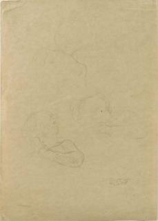 Gustav Klimt - Children\'s heads - a sketch sheet