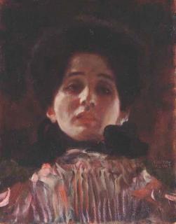 Gustav Klimt - Damenbildnis En Face