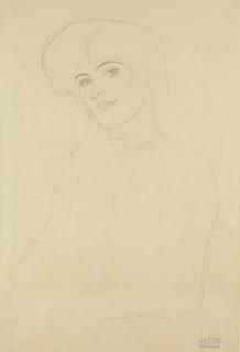 Gustav Klimt - Damenbrustbild Im Dreiviertelprofil Nach Links (Bust Of A Woman In Three-Quarter Profile To The Left)