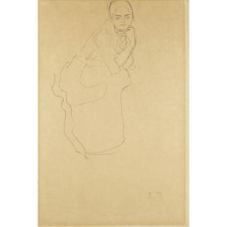 Gustav Klimt - Femme Assise (Mit Aufgestütztem Kinn Nach Rechts Sitzend)