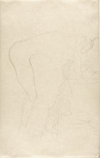 Gustav Klimt - Gebeugter Akt.