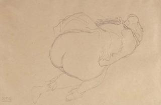 Gustav Klimt - Halbakt Nach Rechts