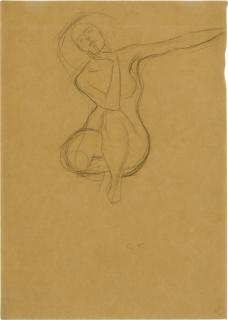 Gustav Klimt - Hockender Weiblicher Akt (Squatting Female Nude)