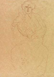Gustav Klimt - Im Lehnstuhl Sitzende von vorne