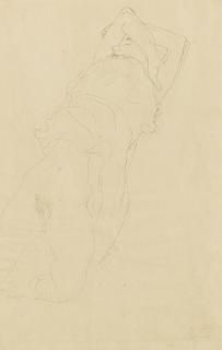 Gustav Klimt - Liegender Akt Nach Rechts (Reclining Nude To The Right)