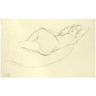 Gustav Klimt - Liegender Akt Nach Rechts (Reclining Woman To The Right)