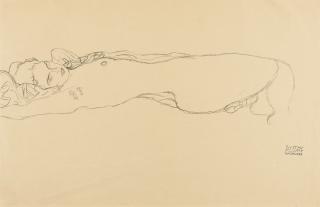 Gustav Klimt - Liegender Akt (Reclining Nude)