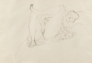 Gustav Klimt - Liegender Halbakt Nach Rechts (Half-Nude Reclining To The Right)