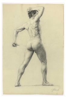 Gustav Klimt - Männlicher Rückenakt