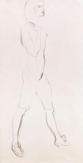 Gustav Klimt - Mit Strümpfen, die rechte Hand an der Schulter