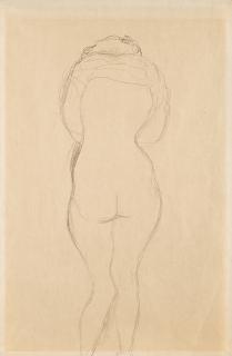 Gustav Klimt - Rückenhalbakt