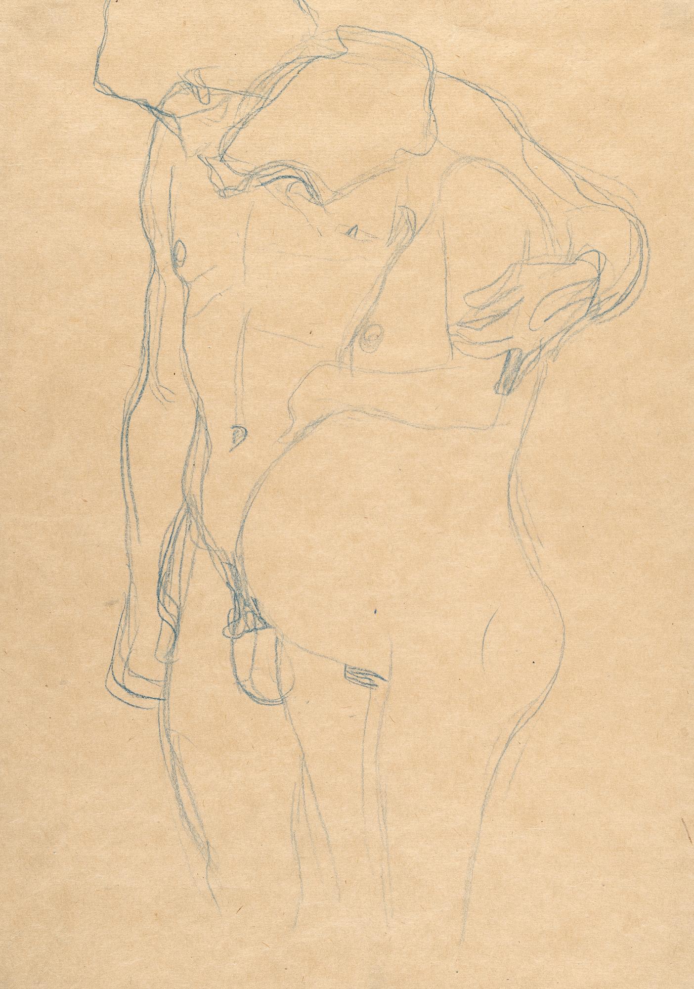 Gustav Klimt - Schwangere mit Mann nach links