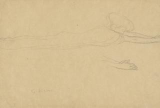 Gustav Klimt - Schwebende nach rechts, Wiederholung der Hände